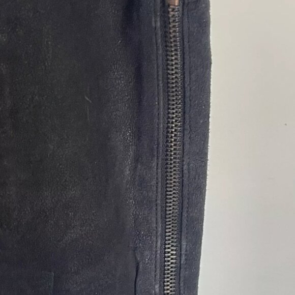 Rag & Bone Jean Womens Black Leather Mid-Rise Ankle Zip Skinny Pants Size 28X 28 - Picture 8 of 8